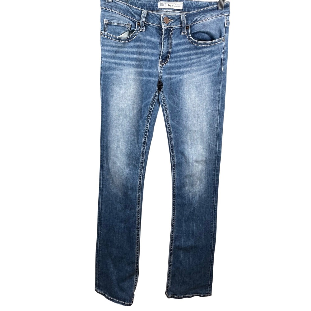 BKE Stella Bootcut Jeans Women 29x37.5 Blue Low Rise Stretch Denim Western